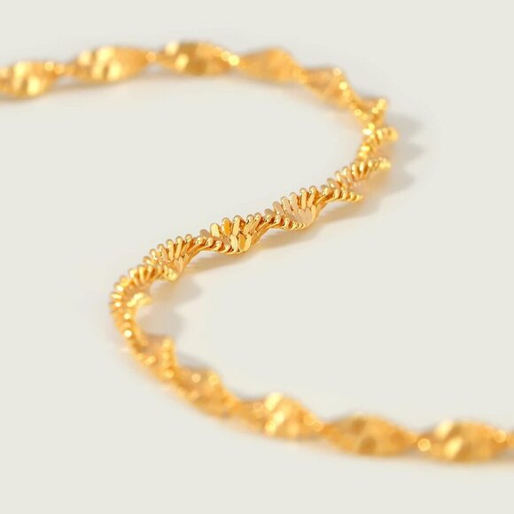 Gold Rope Chain Bracelets,14K Gold Plated Handmade Cute Thin Dainty Bracelet for - Picture 7 of 7